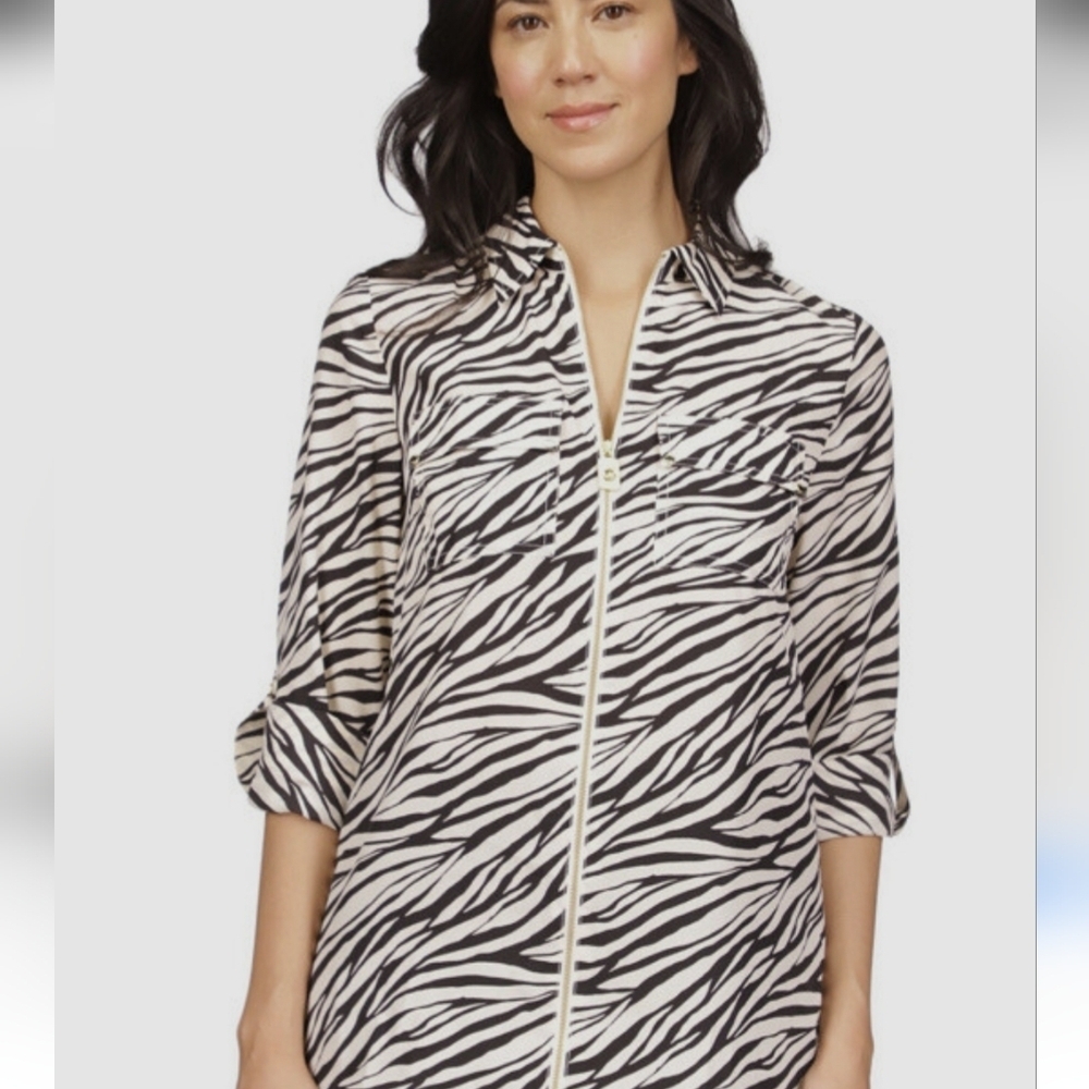 Michael Michael Kors Zebra Print Blouse  Size L